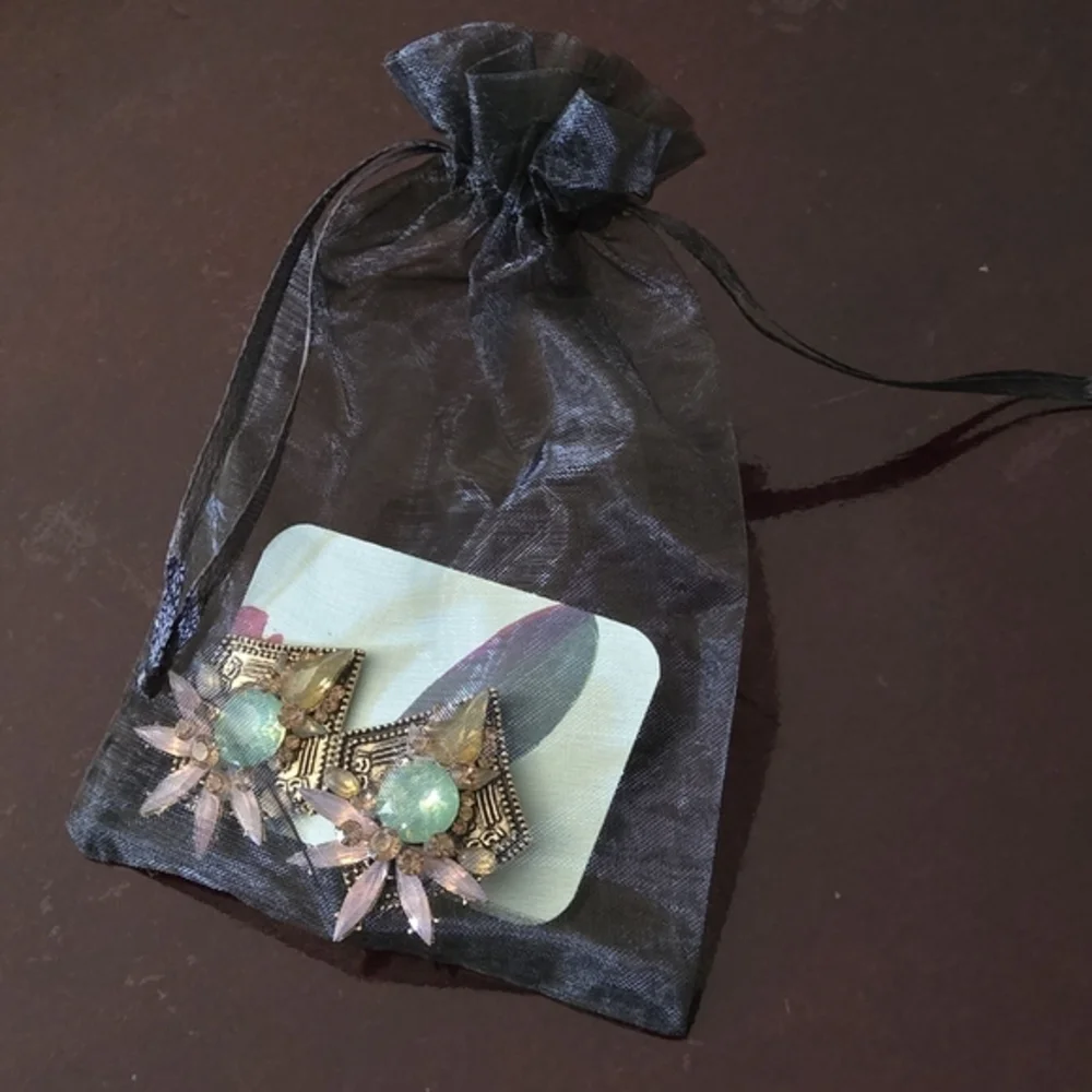 Statement Crystal Earrings with Pastel Accents - Picture 2 of 4